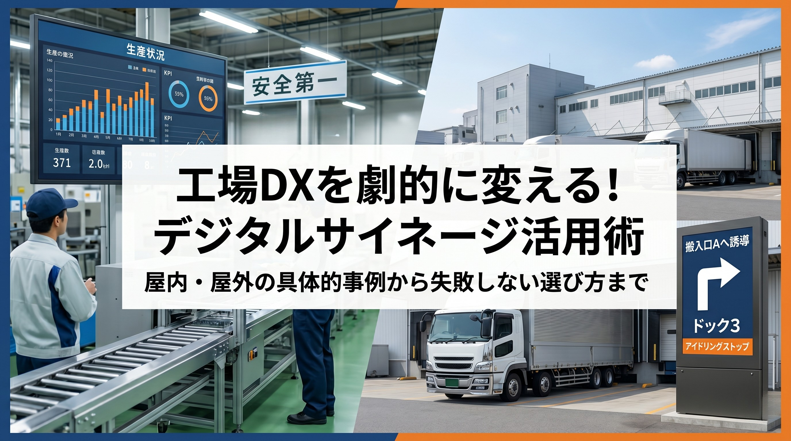 【工場DX】製造現場を劇的に変えるデジタルサイネージ活用術！屋内・屋外の具体的事例から失敗しない選び方まで徹底解説