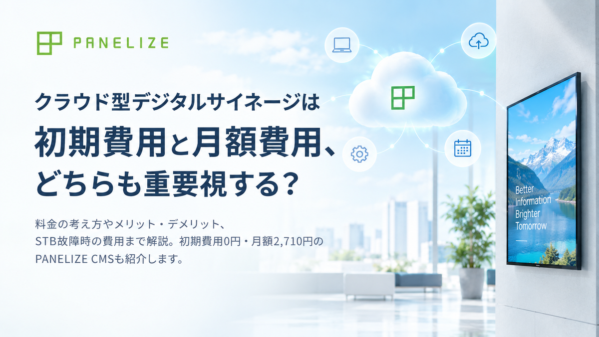 クラウド型デジタルサイネージは初期費用と月額費用、どちらも重要視する？