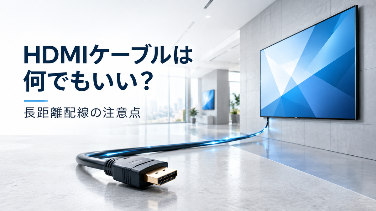 デジタルサイネージのHDMIケーブルは何でもいい？4K・長距離配線で失敗しない選び方