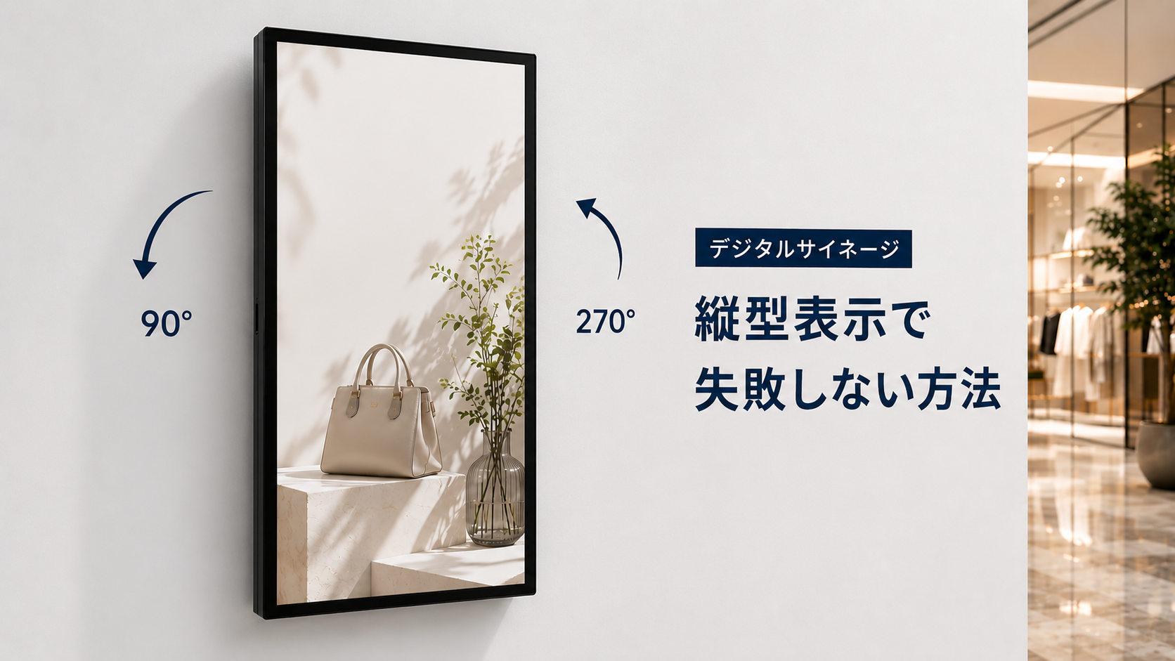 デジタルサイネージの縦型表示で失敗しない方法｜90度回転・解像度・STB・CMSの注意点
